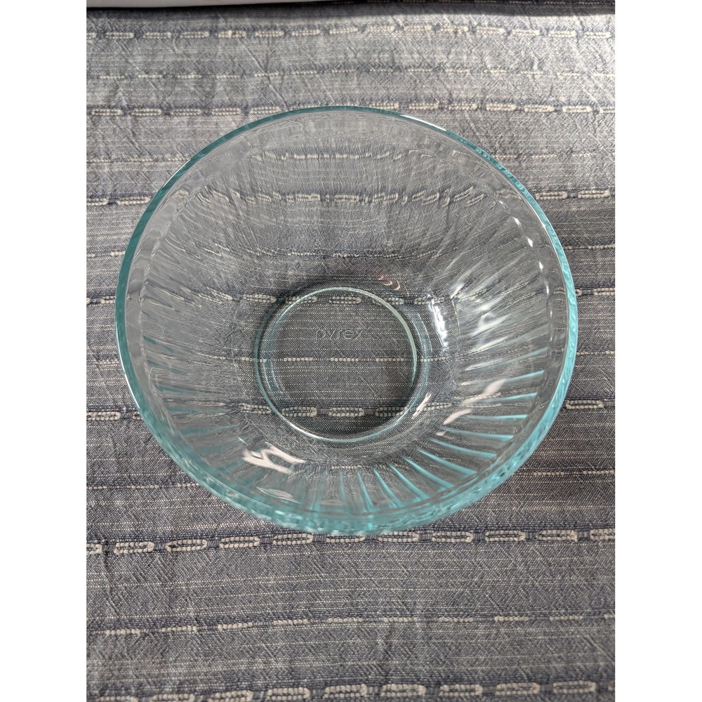 Vtg Pyrex Ribbed Glass Mixing Bowl 1.5L Sculpted 6-Cup Salad Bowl Made in USA